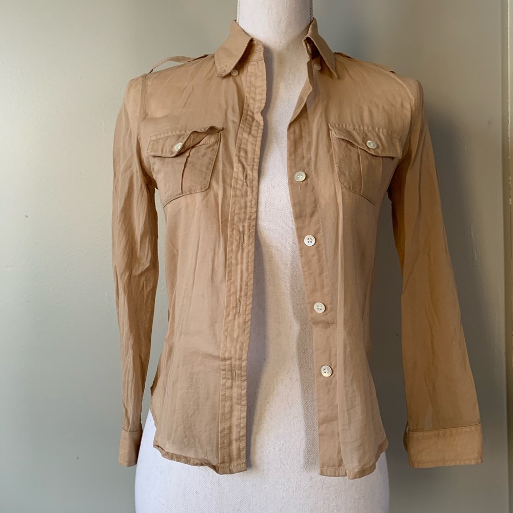 Theory // Tan Button Down